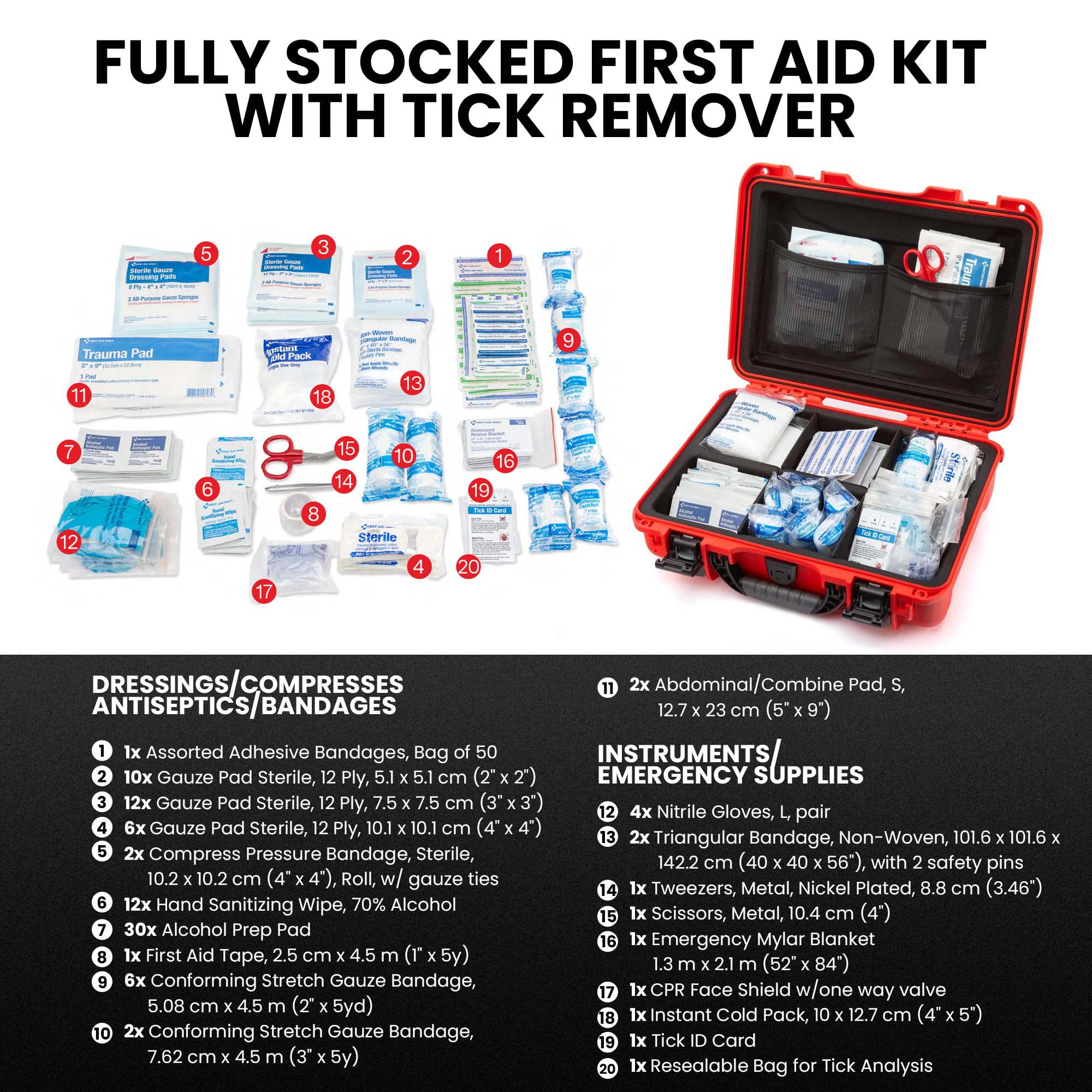 Amazon.com: NANUK 910 Waterproof First Aid Kit 146pcs – Durable